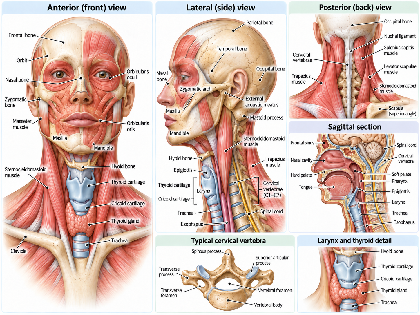 Head and Neck — Musculoskeletal Atlas anatomical plate