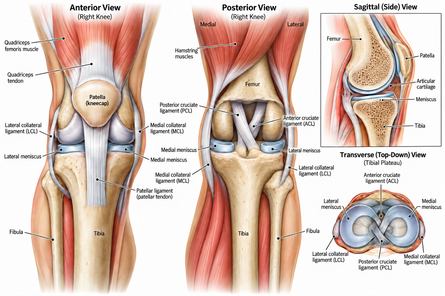 The Knee — Musculoskeletal Atlas anatomical plate